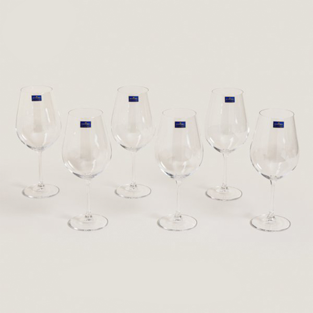 SET X 6 COPAS DE CRISTAL DE BOHEMIA SARAH 690 ML