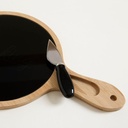 TABLA DE QUESOS BAMBOO Y VIDRIO NEGRO CON CUCHILLO 34X22 CM