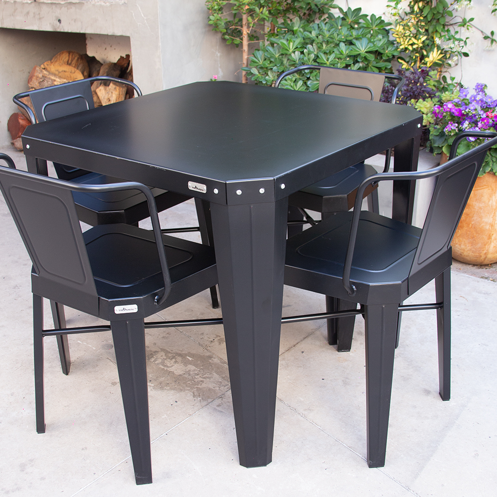 Combo MESA RUNKO 76 NEGRA + 4 SILLA RUNKO NEGRA