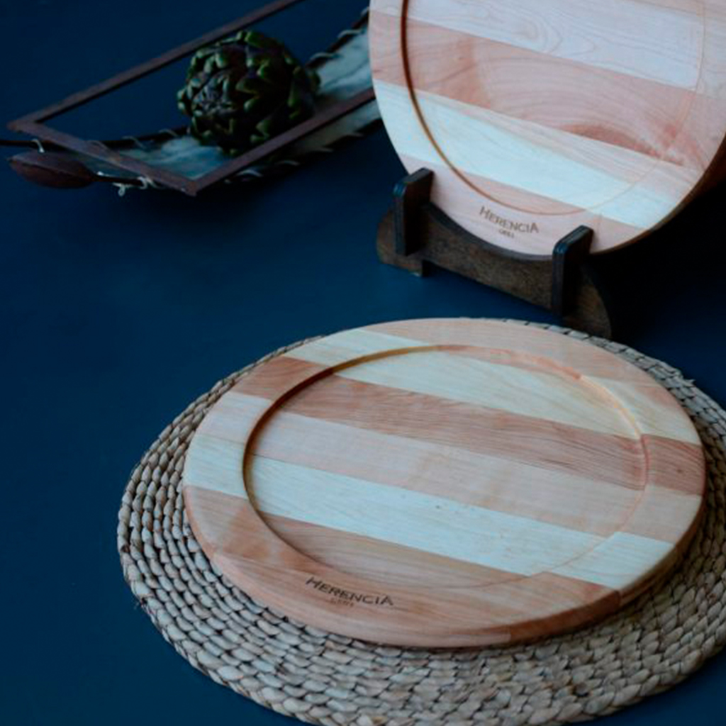 Plato de madera Mesopotamia 28 cm - Herencia Grill