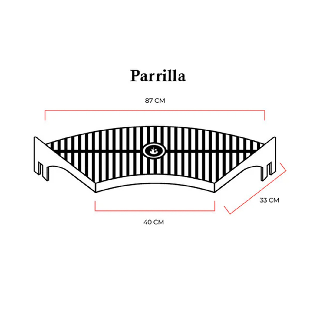 Parrilla Ragnar 100 negro - Fuegos JL