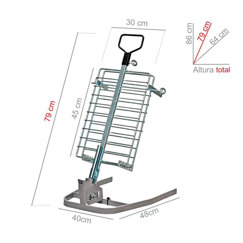 Asador cruz - Estaca libro hierro 45 x 30