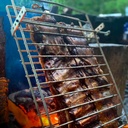 Asador cruz - Estaca libro hierro 45 x 30