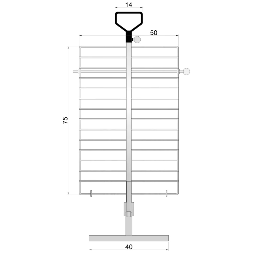 Asador cruz - Estaca libro hierro 75 x 50