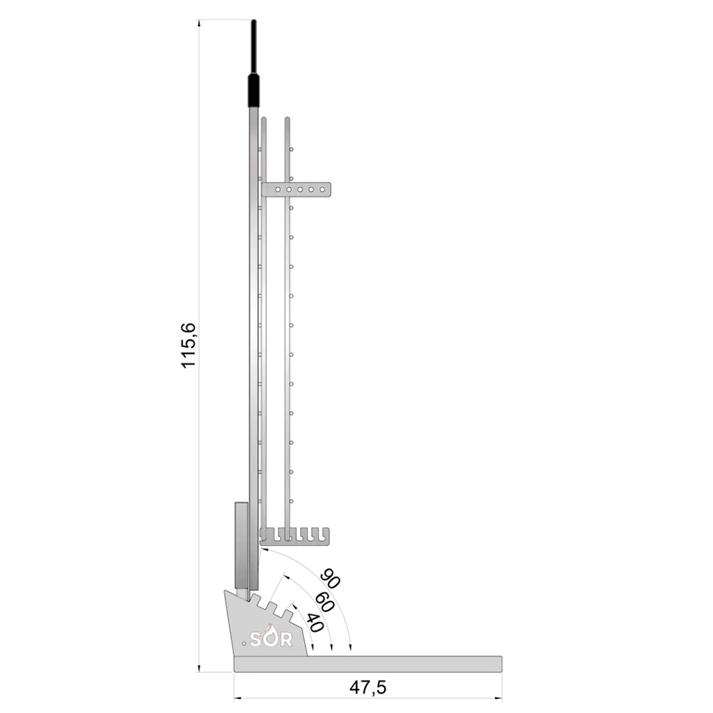 Asador cruz - Estaca libro hierro 75 x 50
