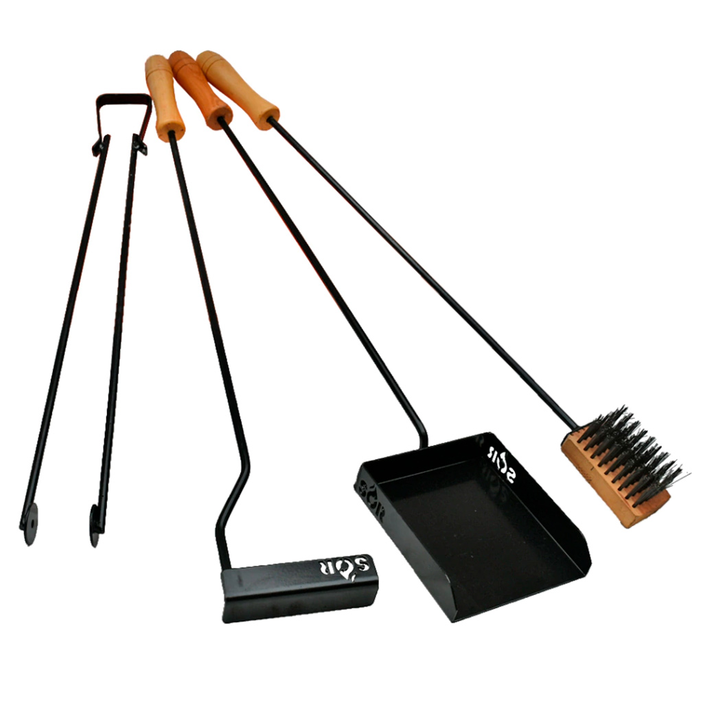Juego herramientas - Kit parrilla x 4 hierro + soporte