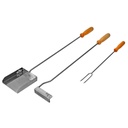 Juego herramientas - Kit parrilla x 3 acero inoxidable