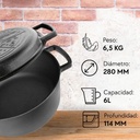 Cacerola hierro fundido 6 lts con tapa sárten