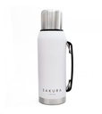 Termo clásico de acero inoxidable 1l blanco - Sakura  