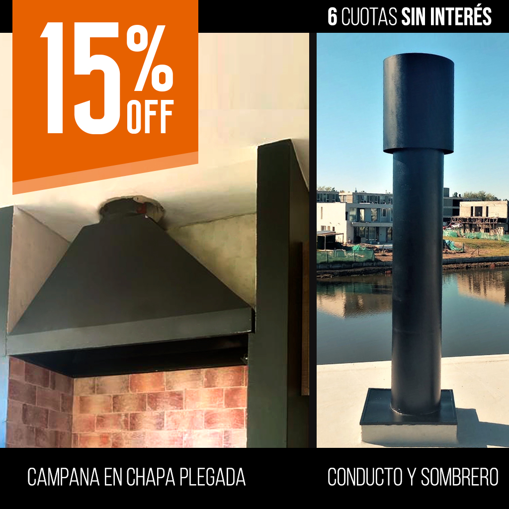 Kit campana con conductos y sombrero 220 stock - Prepintado