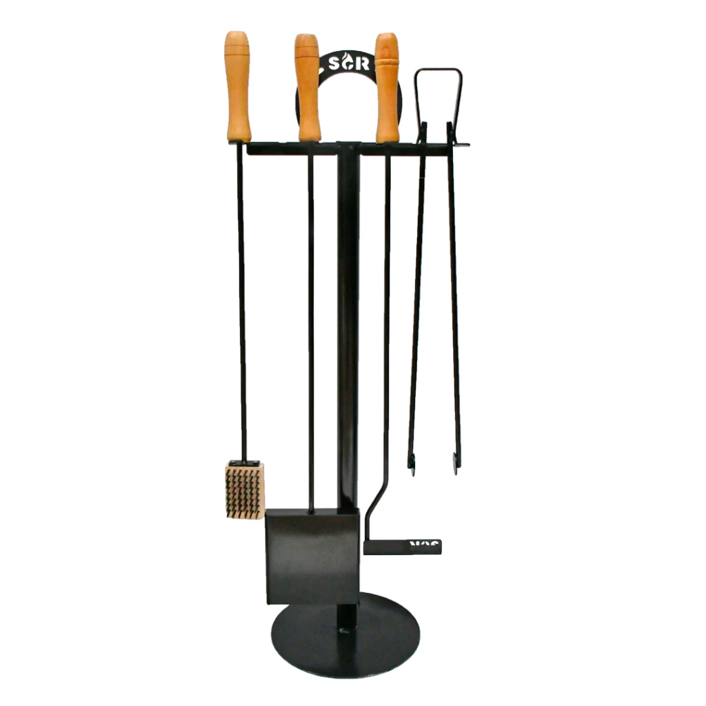 Juego herramientas - Kit parrilla x 4 hierro + soporte