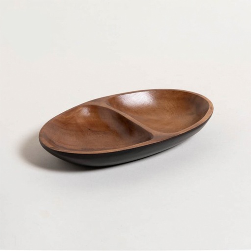 [MIS015] Copetinero acacia manila black 2 divisiones 26x15 cm