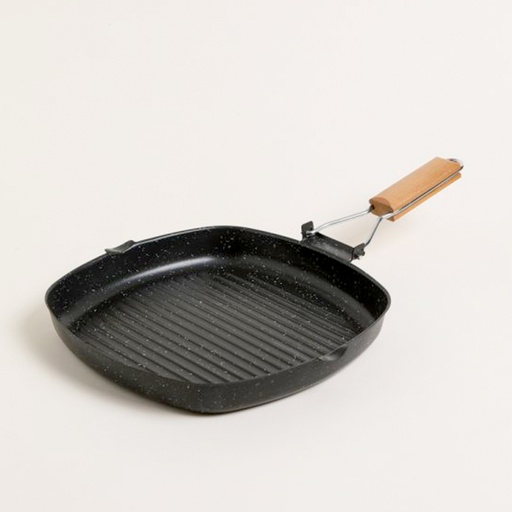 [MIS034] Plancha bifera con mango rebatible - 27cm