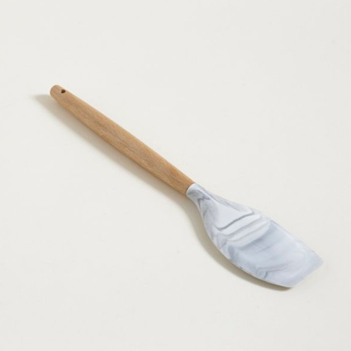 [MIS040] Espátula de silicona símil mármol con mango de madera 31cm